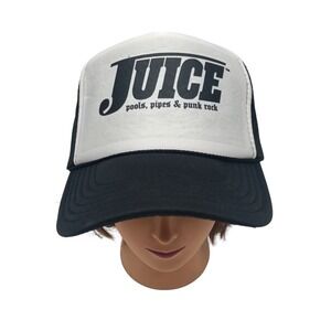 Juice Magazine Snapback Trucker Hat Black White Foam Mesh Pools Pipes Punk Rock‎